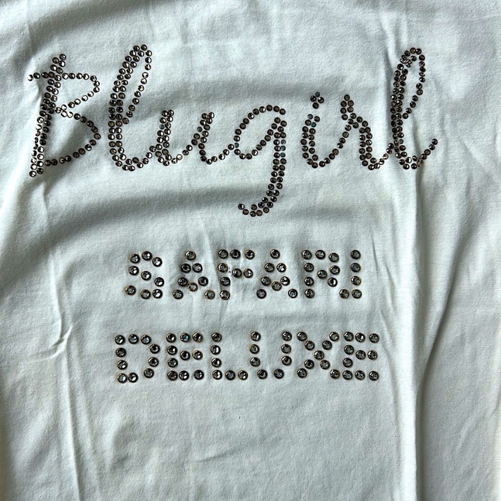 Blumarine /bluegirl authentic top in size small, few zircons shiny parts are off - Picture 2 of 8
